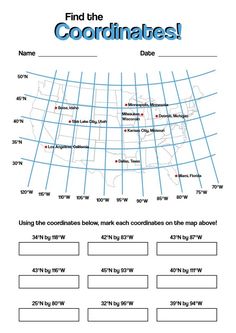 the coordinate worksheet for students to learn how to find coordinatess and write them out