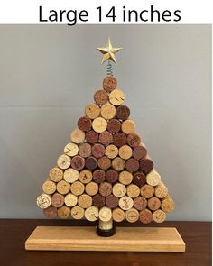 Cork trees made by an individual with a disability.  Each tree is unique.  Trees stand 9", 11" and 14" high.  Available as a set in another listing.  Your trees will be different from the ones shown due to the natural variances of the corks. Cork Christmas Tree, Cork Trees, Wine Cork Christmas, Wine Cork Christmas Tree, Cork Christmas, Cork Christmas Trees, Cork Tree, Cork Ornaments, New Project Ideas