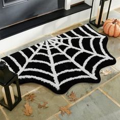 PRICES MAY VARY. Add a spooky look to your bath with this spider web Halloween bathroom rug from Estmy. We sell matched shower curtain (B0B4JYQL4P) for complete look (sold separately), which will give your bathroom a haunting look. A perfect Halloween decoration. This gothic Hallowen throw rug can be used as a spooky bath rug, Halloween kitchen rug, Halloween indoor entryway / entrance rug, Halloween door mat for indoor / front door / porch. Our cute Halloween area rug features anti-slip rubber Halloween Rug, Halloween Bathroom Decor, Gothic Bathroom, Gothic Rug, Halloween Living Room, Halloween Bathroom, Cute Bath Mats, Kitchen Rugs Washable, Halloween Door Mat