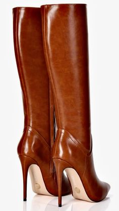 Brown Heeled Boots Outfit, Heeled Boots Outfit, Brown Heeled Boots, Leather Knee Boots, Stiletto Boots, Style Boots, Beautiful Boots