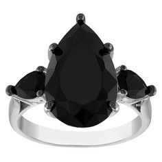 Accessorize in style with this Designs by Gioelli Sterling Silver Black Spinel Ring. Click on this JEWELRY & WATCHES GUIDE to learn about fit, styles, materials and more! Accessorize in style with this Designs by Gioelli Sterling Silver Black Spinel Ring. Click on this JEWELRY & WATCHES GUIDE to learn about fit, styles, materials and more! FEATURES Width: 16.5 mm Shank style: traditional Band fit: rounded Nickel free Metal: sterling silver Plating: rhodium Finish: polished Packaging: boxedSTONE DETAILS Stone type: spinel Total weight: 7 3/8 ct. Center stone weight: 6 5/8 ct. Center stone size: 16 mm x 10 mm Shape: pear Setting: prong Gemstones may have been treated to enhance their appearance. Special care may be required. Please visit our Gemstone Treatment & Special Care Guide for more i Yellow Watches, Black Spinel Ring, Ring Spacer, Spinel Ring, Spinel Gemstone, School Jewelry, Popular Jewelry, Black Spinel, Womens Glasses