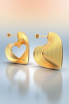 Hoop Earrings Made in Italy in 14k / 18K Solid Gold Modern - Etsy South Korea Yellow Gold Tarnish Resistant Open Heart Earrings, Yellow Gold Open Heart Earrings Tarnish Resistant, Elegant Heart-shaped Yellow Gold Huggie Earrings, Tarnish Resistant Yellow Gold Open Heart Earrings, Valentine's Day Yellow Gold-plated Earrings, Gold Heart-shaped Hoop Earrings Fine Jewelry, 14k Gold Tarnish-resistant Earrings For Valentine's Day, Elegant Yellow Gold Huggie Earrings For Valentine's Day, Tarnish-resistant 14k Gold Earrings For Valentine's Day