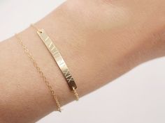 Roman Numeral Bracelet | Personalized Bracelet | Dainty Gold Bracelet | Bridesmaids Gift Gold Delicate Name Bracelet For Anniversary, Delicate Gold Name Bracelet For Anniversary, Dainty Rose Gold Name Bracelet For Anniversary, Minimalist Rose Gold Bracelet For Anniversary, Dainty Engraved Rose Gold Name Bracelet, Wedding Name Bracelet In 14k Rose Gold, Gold Hand Stamped Wedding Bracelets, Personalized Rose Gold Bracelet, 14k Gold Filled, Minimalist Rose Gold Name Bracelet For Wedding