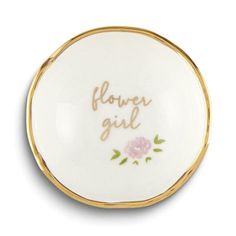 Flower Girl Jewelry Dish-Bel Viaggio Designs Jewelry Bowl Ring Dish, Flower Girl Jewelry Set, Personalized Jewelry Dish, Ceramic Jewelry Dish, Personalized Ring Dish, Flower Girl Jewelry, Girl Jewelry, Flower Girl Gifts, Jewelry Dish