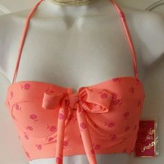 Candies Swim Bikini 2 Pcs Set Push Up Underwire Padded Top Scoop Bottom Coral Padded Top, Orange Pink, Color Orange, Womens Swim, Push Up, Pink And Orange, Coral, Swimming, Candy