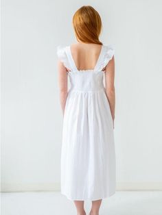 Love what you wear when relaxing in our new Pippa nightgown. This new white cotton nightgown can be worn as a dress for lounging or nightgown for sleeping or as a cover up. The Pippa features 3 decorative buttons, strap sleeves with a ruffle, pintucks and a gathered back. When the day gets difficult, the Pippa is reliable, making you feel pretty and comfortable all day or evening! X-Small (US 0)Small (US 2-4)Medium (US 6-8)Large (US 10-12)X-Large (US 14-16) Design: Strap Sleeves with Ruffle Pint White Cotton Nightgown, Cotton Nightgown, Lavender Fields, Feel Pretty, Decorative Buttons, Pin Tucks, A Dress, Night Gown, White Cotton