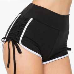 Nwt Black/White Trims On The Side With Pullon Strings Yoga Shorts. High Waisted Stretchy Ribbed 75% Nylon 25% Spandex, Material ,Hand Washable , Quick Dry ,Breathable, Anti-Microbial, Moisture Wicking, Size Xl. Please Check All The Photos For Measurements And Details., Reza Noble Offers Welcome, Bundles Of Two Or More Discount. Black Cotton Yoga Shorts, Fitted White Shorts With Drawstring, White Fitted Drawstring Shorts, White Stretch Shorts With Drawstring, White Drawstring Workout Shorts, Hiking Shorts Women, Lululemon Speed Up Shorts, Shorts High Waisted, Black And White Shorts