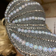 Absolutely Amazing Ball Cap Studded With Pearls And Rhinestones One Size Fits All. Free Gift With Us Purchase. Smoke-Free Environment. Fast Shipping. Adjustable Rhinestone Baseball Cap For Party, Curved Brim Baseball Cap For Parties, Silver Party Hat, One Size Fits Most, Silver Party Hat One Size Fits Most, Source Unknown, Ball Cap, Free Gift, One Size Fits All, Free Gifts