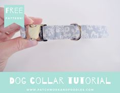 a hand holding a dog collar in front of a white background with the text, free pattern