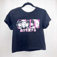 Never Used Black And Pink Crop Anime T-Shirt Size S Small Women Crop Top Goth, Punk, Festivals Motivated Seller I’m Moving And Need To Flight Light. Clearing Out My Home. Make Me An Offer :) Ships Next Day Edgy Anime Print T-shirt For Alternative Fashion, Punk Graphic Print T-shirt For Cosplay, Halloween Anime Print Grunge T-shirt, Punk Anime Print T-shirt For Cosplay, Black Y2k Anime Print T-shirt, Punk Anime Print Halloween Top, Punk Halloween Anime Print Top, Halloween Punk Anime Print Tops, Punk Letter Print Tops For Cosplay