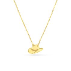 Buck up with this western-themed mini-hat necklace. 14K gold The embossed hat has a jaunty brim and trim 16.0- to 18.0-inch adjustable rope chain; spring-ring clasp Mini Cowboy Hat, Mini Cowboy, Retro Cowgirl, Bday Wishlist, Mini Hat, Cowgirl Aesthetic, Pipe Dream, Dream Jewelry, Cowboy Hat