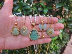 Gold Filled Mint Jade Necklace product images. Luxury Green Jade Jewelry, Gold Jade Necklace, Jade Buddha Necklace, Jade Necklace Pendant, Cute Necklaces, Jade Buddha, Dope Jewelry Accessories, Jade Bead Necklace, Buddha Necklace