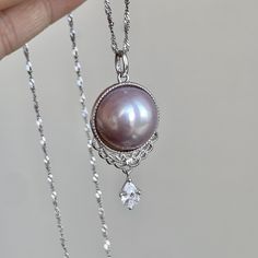 measurement  pearl 15mm pendant 34*16mm chain necklace length measurements include the clasp. materials  freshwater pearl  sterling silver Mabe Pearl, Necklace Chain Lengths, Freshwater Pearl Necklace, Pearl Pendant Necklace, Freshwater Pearl Necklaces, Necklace Length, Pearl Pendant, Sterling Silber, Fresh Water