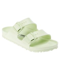 Birkenstock Arizona EVA Sandal Add a summer-y pop of color to any outfit. These lightweight slip-on sandals are made with the Birkenstock contoured footbed you know and love, with a comfy, yet sturdy EVA design. Spring Green Non-slip Sport Sandals, Summer Slide Footbed Sandals For Outdoor, Adjustable Summer Footbed Sandals For Outdoor, Adjustable Footbed Sandals For Summer Outdoor, Adjustable Summer Outdoor Footbed Sandals, Summer Outdoor Slide Footbed Sandals, Green Synthetic Slide Sport Sandals, Adjustable Green Sport Sandals For The Beach, Green Non-slip Sport Sandals For Spring