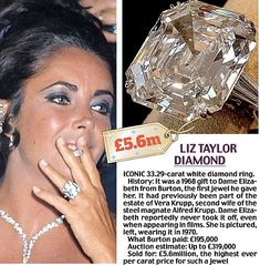 Liz Taylor Jewelry, Krupp Diamond, White Diamond Ring