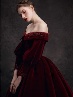 Prom Dress Burgundy, Burgundy Evening Dress, Designer Formal Dresses, Burgundy Velvet, Alexandra Daddario, Message Box, Long Prom Dress, Dress Size Chart, Prom Dresses Long