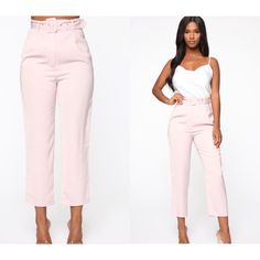 Pink Belted Dress Pants Pants Color, Belted Dress, Dress Pants, Pant Jumpsuit, Pink Ladies, Outfit Ideas, Pants For Women, Pants, Pink