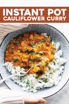 the cover of instant pot cauliflower curry