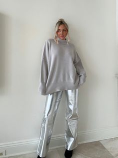 Details: Metallic pants Wide leg Belt loops Size + Fit: Model is 5'4 Wearing size medium Fabric + Care: 80% PU 20% polyester Shipping + Return: Free US ground shipping on orders $100+ We offer free returns and a refund in the form of store credit with items not worn within 10 days of delivery For more info on returns visit our returns page Luxury Metallic Pants For Spring, Gray Metallic Jogger Pants, Luxury Silver Bottoms For Summer, Luxury Silver Chic Bottoms, Luxury Shiny Silver Bottoms, Sequence Pants Silver, Metallic Pants Nordstrom, Luxury Metallic Pants For Night Out, Cheap Metallic Pants For Party