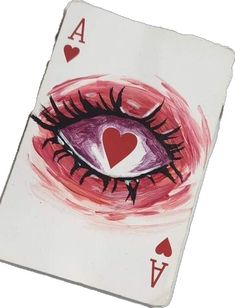 a playing card with an eye painted on it