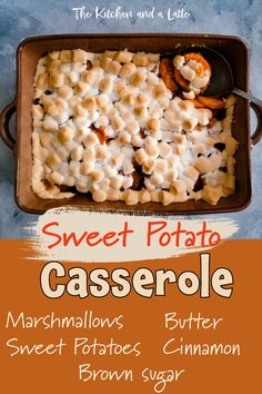 Sweet potato casserole.  Marshmallows, butter, sweet potatoes, cinnamon and brown sugar.  The casserole with browned marshmallows on top after baking and being spooned out to serve. Sweet Potato Marshmallow Casserole, Thanksgiving Side Dishes Crockpot, Sweet Potato Casserole With Marshmallows, Sweet Potatoes With Marshmallows, Canned Yams, Best Sweet Potato Casserole, Sweet Potato Thanksgiving, Sweet Potato Casserole Easy, Twice Baked Sweet Potatoes