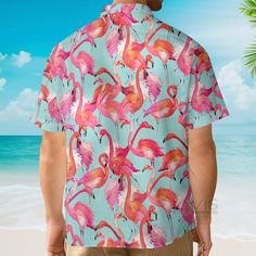 The best hawaiian shirts for men, hawaiian shirt for women and kids are available, designed just for you. Fabric: four-way stretch (95% polyester and 5% spandex) Regular fit Fabric Weight: 120 g/m². Care Instruction: Machine washes cold with similar colors, do not bleach, tumble dry low, do not iron, and do not dry clean. Reliable quality Refreshing and breathable, comfortable material, No DISCOLORATION after long washing. Hight Quality Fabric High quality fabric is soft and comfortable, and its prefect structure supports the fit of the outfit. Unisex & Perfect Gifts This product is crafted from a premium polyester and spandex blend, making it both comfortable and durable. Each panel is individually printed, cut and sewn to ensure a flawless graphic with no imperfections. And high definiti Men Hawaiian Shirt, Flamingo Pattern, Cool Hawaiian Shirts, Mens Hawaiian Shirts, Hawaiian Shirts, Shirt For Women, Hight Quality, Shirts For Men, Hawaiian Shirt