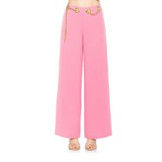 These women's ALEXIA ADMOR Cassie wide leg mid rise pants with grommet detail is a novelty must have.Click on this WOMEN'S GUIDE to find the perfect fit and more! These women's ALEXIA ADMOR Cassie wide leg mid rise pants with grommet detail is a novelty must have.Click on this WOMEN'S GUIDE to find the perfect fit and more! FEATURES Large gold grommets with luxe removable chain detail Zipper closureFIT & SIZING Fit runs small 32-in inseam 25 1/2-in leg opening Midrise sits on the high hip Fitted Pink High-waisted Pants With Belt Loops, Trendy Spring Wide Leg Pants With Belt Loops, Pink Trousers With Belt Loops, Spring High Waist Wide Leg Pants With Belt Loops, Spring Wide Leg Trousers With Belt Loops, Chic Pink Pants With Belt Loops, Summer Wide Leg Pants With Belt Loops, Wide-leg Pants With Belt Loops For Spring, Trendy Spring Dress Pants With Belt Loops