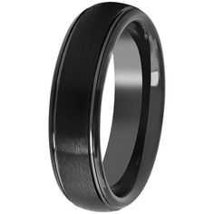 a black ceramic ring with a satin finish