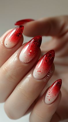 Red Nail Designs Ombre Red Nail Designs, 2024 Red Nails, Red Nails Design Ideas, Cute Nail Colors, Gothic Nails, Waste Of Time