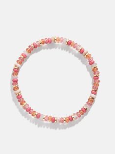 Add a splash of color and texture to any ensemble instantly with this beaded number. The Gianna Bracelet takes everything you love about a beaded bracelet but elevates it to fit in seamlessly with your wrist stack. Translucent semi-precious stone beads alternate with gold discs, creating a stacking bracelet you won't take off all season. Wrist Stack, Wrist Stacks, Gold Disc, Pink Ombre, Blue Ombre, Beaded Stretch Bracelet, Bracelet Stack, Stretch Bracelet, Bracelet Sizes