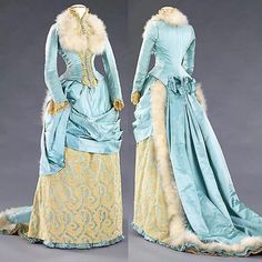 Evening Dress, Boston. 1885 Historical Gowns, 1880s Fashion, Dress Trims, 1800s Fashion, Period Dress