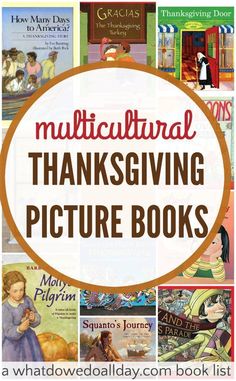 several books with the words multi - cultural thanksgiving picture books