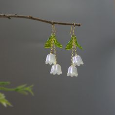 White Fairy, Flower Dangle Earrings, Orchid Wedding, Jewelry Bridesmaid, Something Interesting, Earrings White, Bridesmaid Earrings, Lily Of The Valley, Wedding Earrings