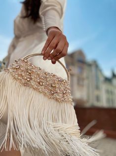 Rose Gold Sparkle Jeweled Handbag With Tassels. Framed Kiss - Etsy Egypt Bridal Handbag, Wedding Handbag, Rose Gold Sparkle, Bridal Handbags, Bridal Purse, Wedding Hands, Bridal Bag, Luxurious Wedding, Wedding Purse