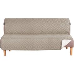 an image of a couch that is in the shape of a sofa with a cover on it