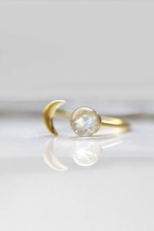 Dainty Gold Moonstone Rings For Women Celestial Jewelry | Etsy Minimalist Moon Shaped Jewelry For Wedding, Ethereal Sterling Silver Jewelry As Gift, Ethereal Sterling Silver Jewelry Gift, Ethereal Round Birthstone Jewelry, Mystical Adjustable Moonstone Ring For Anniversary, Elegant Rings With Moon Charm For Anniversary, Minimalist Moon-shaped Jewelry For Anniversary, Adjustable Ethereal Moonstone Ring, Adjustable Crescent Midi Rings For Gifts