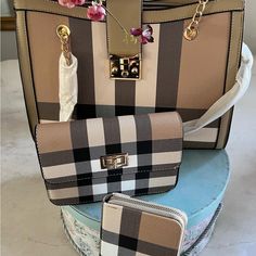 Plaid Shopping Bag With Crossbody Shoulder And Matching Wallet Best Work Bags For Women Handbags, Best Work Bags For Women, Work Bags For Women, Best Work Bag, Studio Bag, Tory Burch Purse, Leather Organization, Gray Handbags, Ralph Lauren Bags