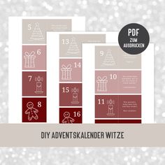 ★ ADVENT CALENDAR TO DOWNLOAD WITH JOKES ★ ✨ DIY ADVENT CALENDAR TO DOWNLOAD » Buy, print out and give the funny Advent calendar to the recipient. 🎄 JOKES CALENDAR » Design a very individual do-it-yourself Advent calendar and surprise someone with a joke every day until Christmas. It's so fun to get through the cold season. 😍 ADVENT CALENDAR FOR CHILDREN AND ADULTS » The Christmas calendar is suitable for boyfriends, girlfriends, children, grandma, grandpa or parents 🤍 DOWNLOAD CHRISTMAS CALE Christmas Joke Advent Calendar, Advent Calendar Jokes, Advent Calendar Jokes Printable, Funny Advent Calendar, Calendar Download, Boyfriends Girlfriends, Diy Advent Calendar, Christmas Calendar, Days Until Christmas