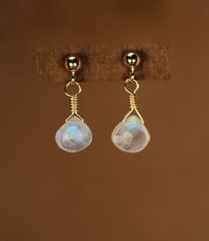 Moonstone earrings gold moonstone stud earrings by BubuRuby Moonstone Earrings Gold, Moonstone Drop Earrings, Inner Balance, Moonstone Earrings, June Birthstone, Cute Sets, June Birth Stone, Moon Stone, Rainbow Moonstone