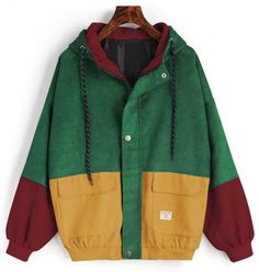 Corduroy Patchwork, Uniform Clothes, Streetwear Coat, Autumn Jacket Women, Corduroy Overalls, Color Block Jacket, Oversized Jacket, 가을 패션, Fall Jackets