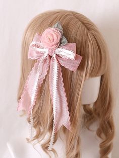 Elevate your kawaii style with this charming pink floral hairclip + bowknot hairclip set. This set includes two adorable hairclips that are perfect for adding a touch of Lolita-inspired whimsy to any outfit. The pink floral hairclip features a delicate design with vibrant flowers, while the bowknot hairclip adds a sweet and playful touch to your look. Whether you wear them together or separately, these hairclips are a must-have accessory for anyone who loves to embrace their cute and girly side. Lace Hairband, Steampunk Fashion Male, Gothic Skirts, Headpiece Hairstyles, Steampunk Accessories, Kawaii Style, Pink Bows, Vibrant Flowers, Delicate Design