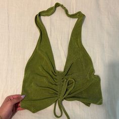 Motel Rocks Green Halter Top, Size S. Never Worn! Casual Halter Neck Crop Top For Party, Casual Summer Party Halter Top, Green Casual Halter Top For Summer, Trendy Stretch Halter Top For Festivals, Casual Summer Party Crop Top, Casual Green Halter Neck Crop Top, Casual Triangle Halter Top For Day Out, Green Summer Party Crop Top, Summer Green Crop Top For Party