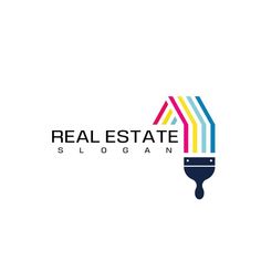 the logo for real estate sloggan, which is designed to look like a paintbrush