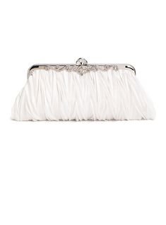 JJ's House Clutch Bags 10.24\"(Approx.26cm) Wedding Ceremony Party Gorgeous Due to monitor variations colors may appear slightly different 1.18\" (Approx.3cm) Clip Closure Silk Clutches & Evening Bags. #JJ's House #ClutchBags #Wedding #CeremonyParty #Gorgeous #Duetomonitorvariationscolorsmayappearslightlydifferent #ClipClosure #Silk #Clutches&EveningBags White Clutch Bag, Tulle Cocktail Dress, Silk Clutch, Bridal Purse, Chiffon Cocktail Dress, Wedding Clothing, Tulle Evening Dress, Dress With Sequins, Satin Cocktail Dress