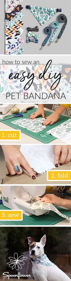 how to sew an easy diy pet bandana - step by step instructions