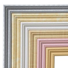 a group of multicolored frames on a white background