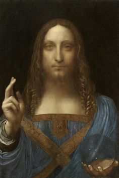 a painting of jesus holding his finger up