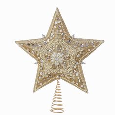 S4306 Holiday/Christmas/Christmas Ornaments and Tree Toppers Kurt Adler Ornaments, Star Christmas Tree Topper, 5 Point Star, Luxury Christmas Tree, Star Christmas Tree, Star Tree, Glass Glitter, Tree Top, Star Tree Topper