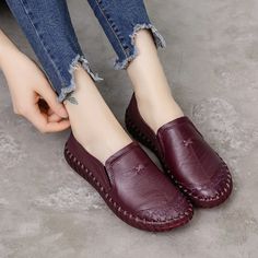 Mode Purple, Leather Loafers Women, Loafers Women, Flats Shoes Comfortable, Women Casual Shoes, Comfort Shoes Women, Women Flats, Shoes Soft, Soft Shoes