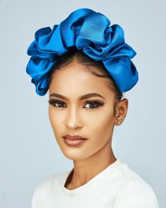 Be the belle of the ball with our luxury headbands, inspired by our favorite scrunchies. We've taken the signature silhouette of our childhood scrunchies and reimagined them as an elegant headband. This accessory is your perfect plus one for a graduation, special occasion, or wedding reception. Sapphire blue is a sophisticated shade that works for every season.  Our 100% silk headband has a thick band for extra comfort to keep you wearing your statement piece all day long.  * 100% silk * Sapphir Flexirods On Blown Out Natural Hair, Thick Headband Hairstyles, African Headband, Headband Looks, Thick Headband, Silk Head Scarf, Luxury Headbands, Thick Headbands, Elegant Headband